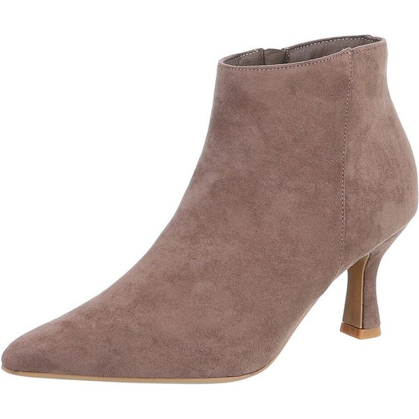 Ital-Design Damen Stiefelette spitz mit Trichterabsatz Stiefelette (92392387) Pfennig-/Stilettoabsatz Stiefeletten in Hellbraun
