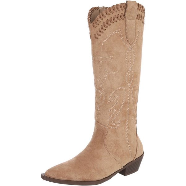 Ital-Design Damen Westernstiefel mit Blockabsatz und Ziernähten Westernstiefel (92299568) Blockabsatz Stiefel in Hellbraun