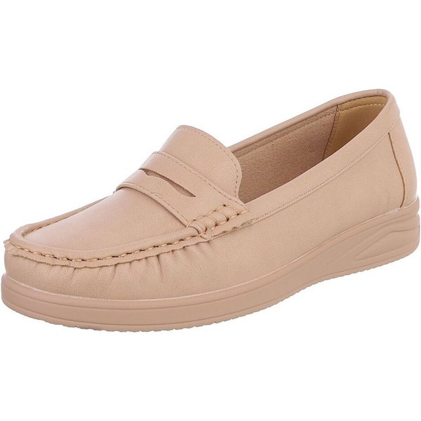 Ital-Design Elegante Damen Mokassins mit optimalem Tragekomfort Slipper (91261655) ultraleichte und komfortable sohle