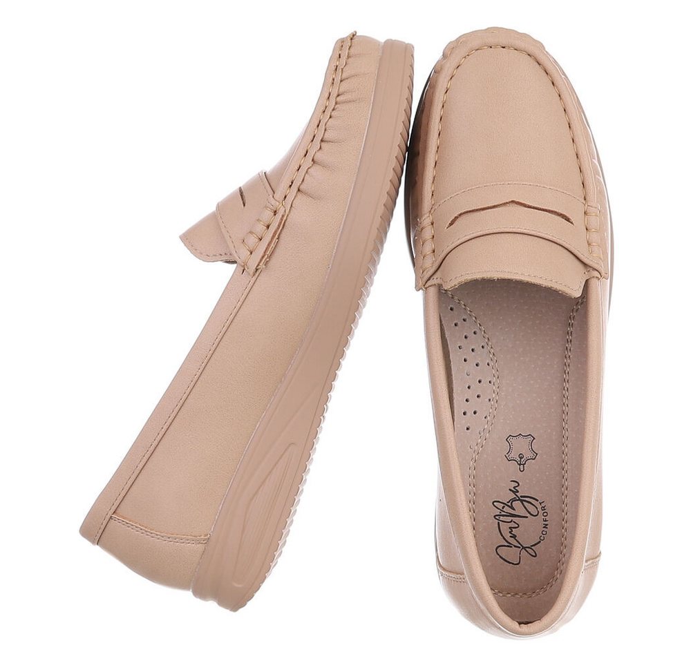 Ital-Design Elegante Damen Mokassins mit optimalem Tragekomfort Slipper (91261655) ultraleichte und komfortable sohle – Bild 2 von 5