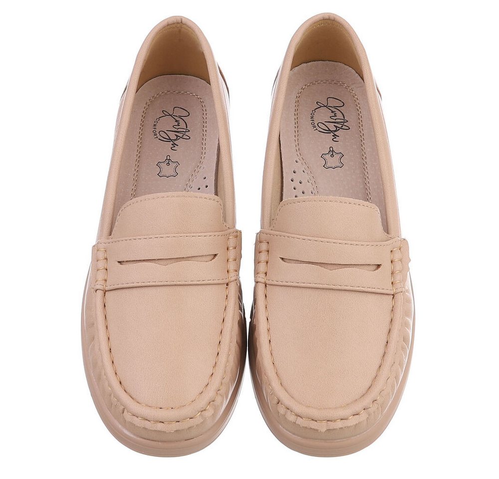 Ital-Design Elegante Damen Mokassins mit optimalem Tragekomfort Slipper (91261655) ultraleichte und komfortable sohle – Bild 4 von 5