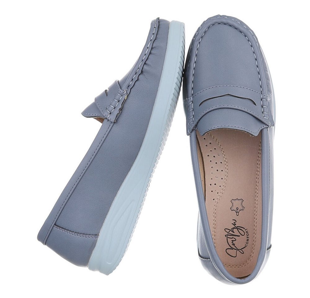 Ital-Design Elegante Damen Mokassins mit optimalem Tragekomfort Slipper (91261634) ultraleichte und komfortable sohle – Bild 2 von 5
