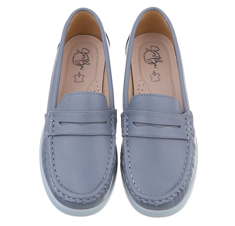Ital-Design Elegante Damen Mokassins mit optimalem Tragekomfort Slipper (91261634) ultraleichte und komfortable sohle – Bild 4 von 5