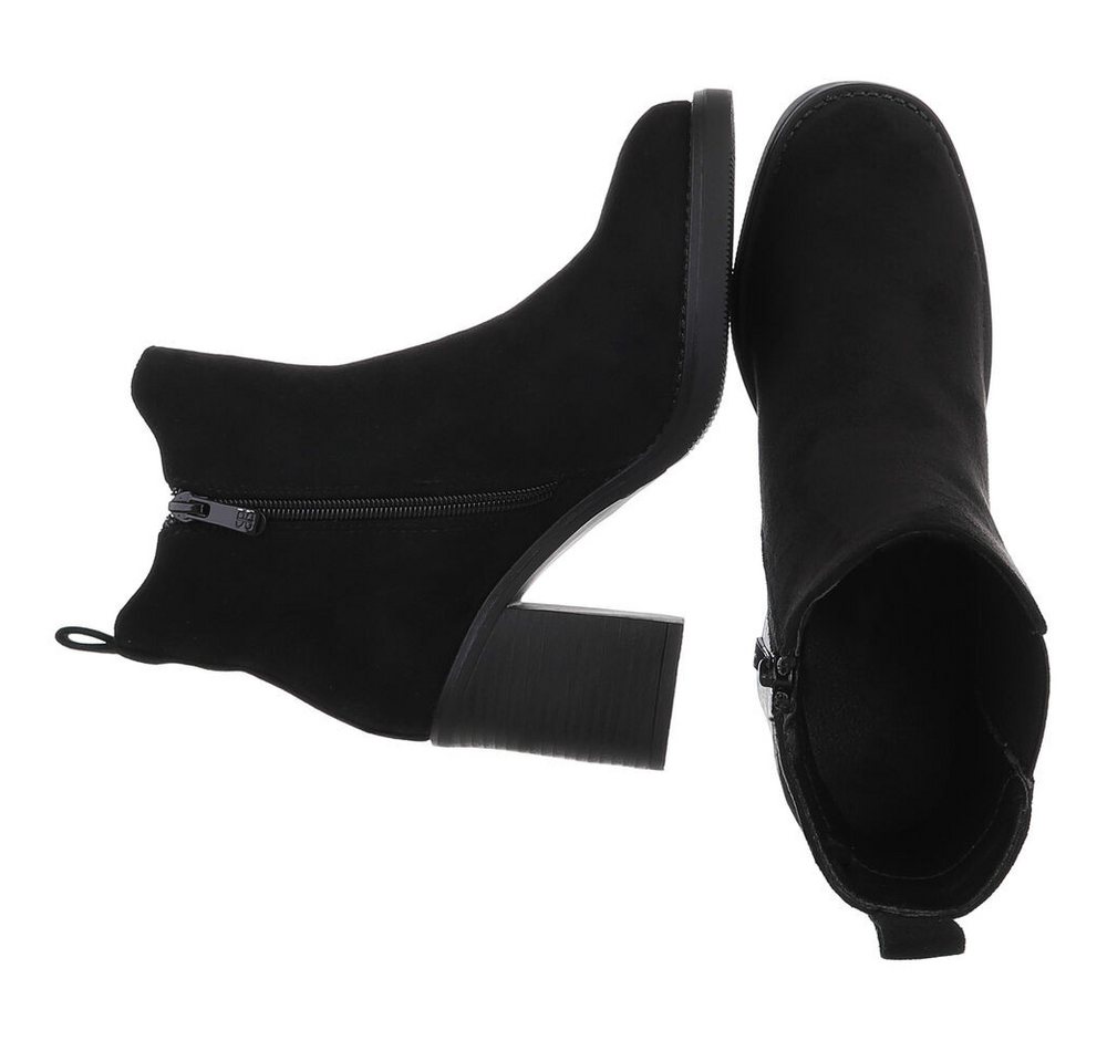Ital-Design Eleganter Chelsea-Boot mit elastischem Einsatz und Sohle High-Heel-Stiefelette (90726841) Blockabsatz Stiefeletten in Schwarz – Bild 2 von 5