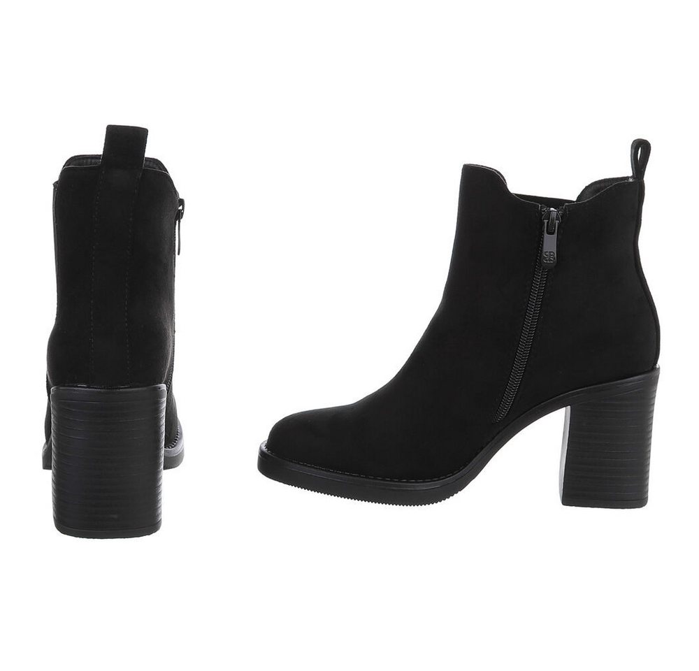 Ital-Design Eleganter Chelsea-Boot mit elastischem Einsatz und Sohle High-Heel-Stiefelette (90726841) Blockabsatz Stiefeletten in Schwarz – Bild 5 von 5