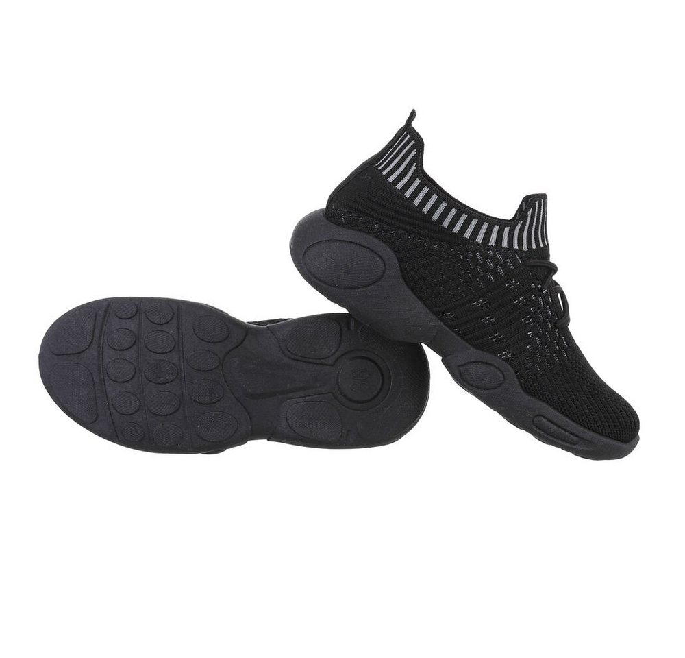 Ital-Design Kinder Low-Top Freizeit Sneaker Flach Freizeitschuhe in Schwarz – Bild 2 von 4