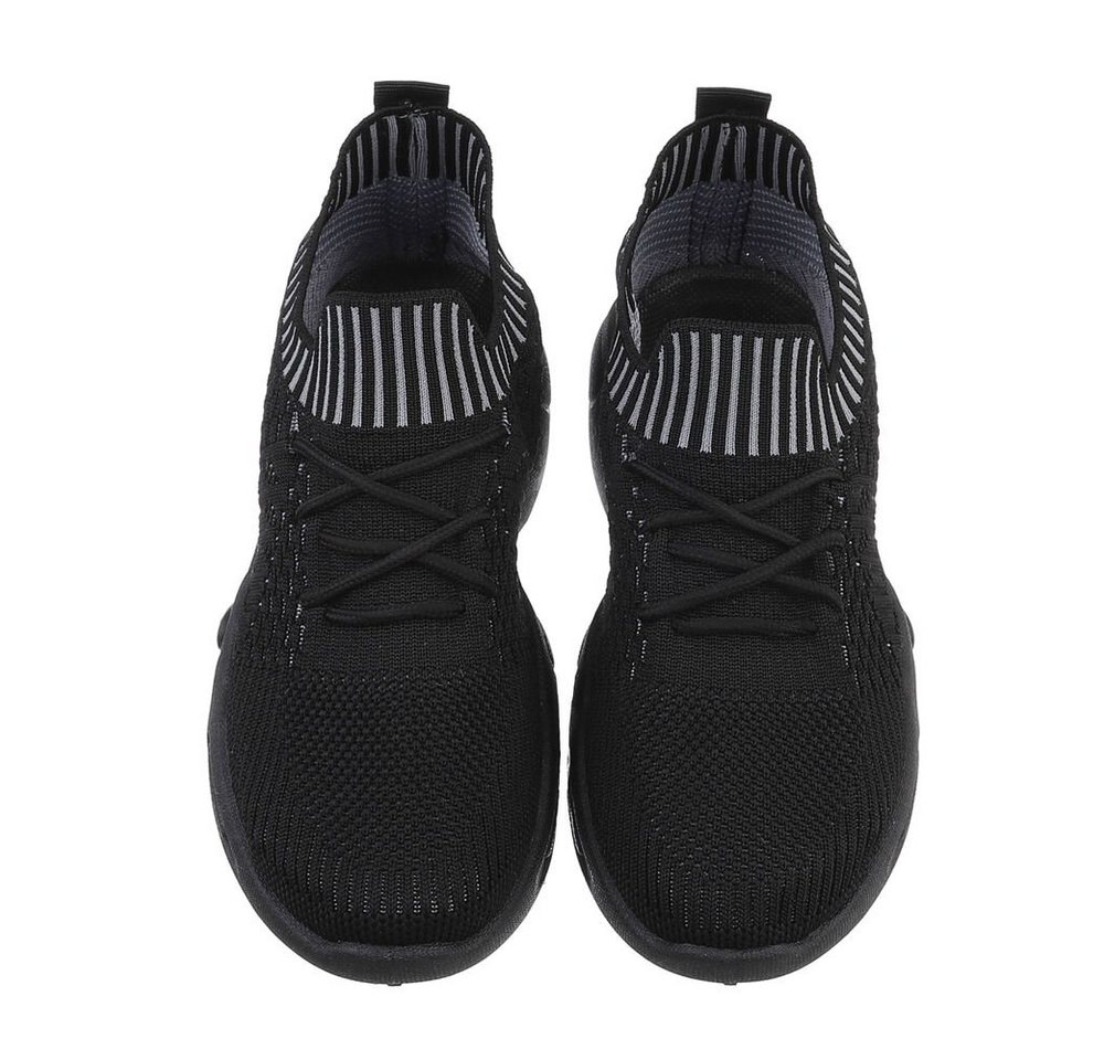 Ital-Design Kinder Low-Top Freizeit Sneaker Flach Freizeitschuhe in Schwarz – Bild 4 von 4