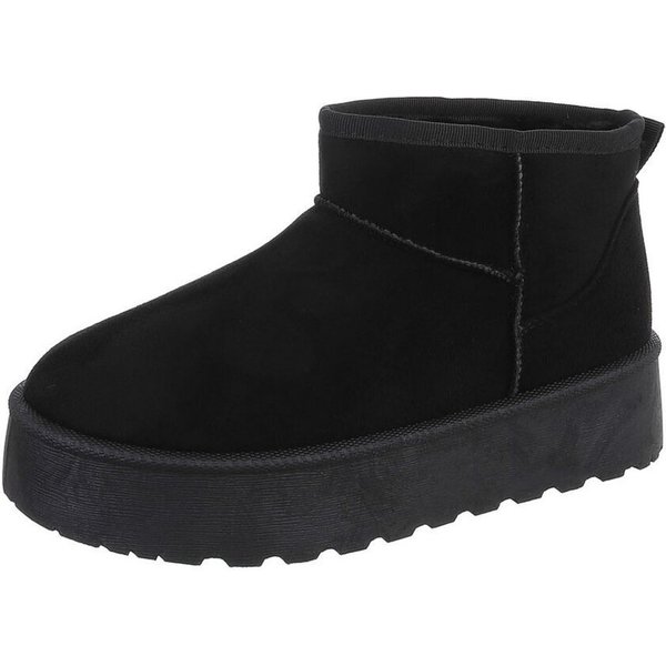 Ital-Design Kinder Snowboots Freizeit Stiefelette (87124606) Flach Stiefeletten in Schwarz