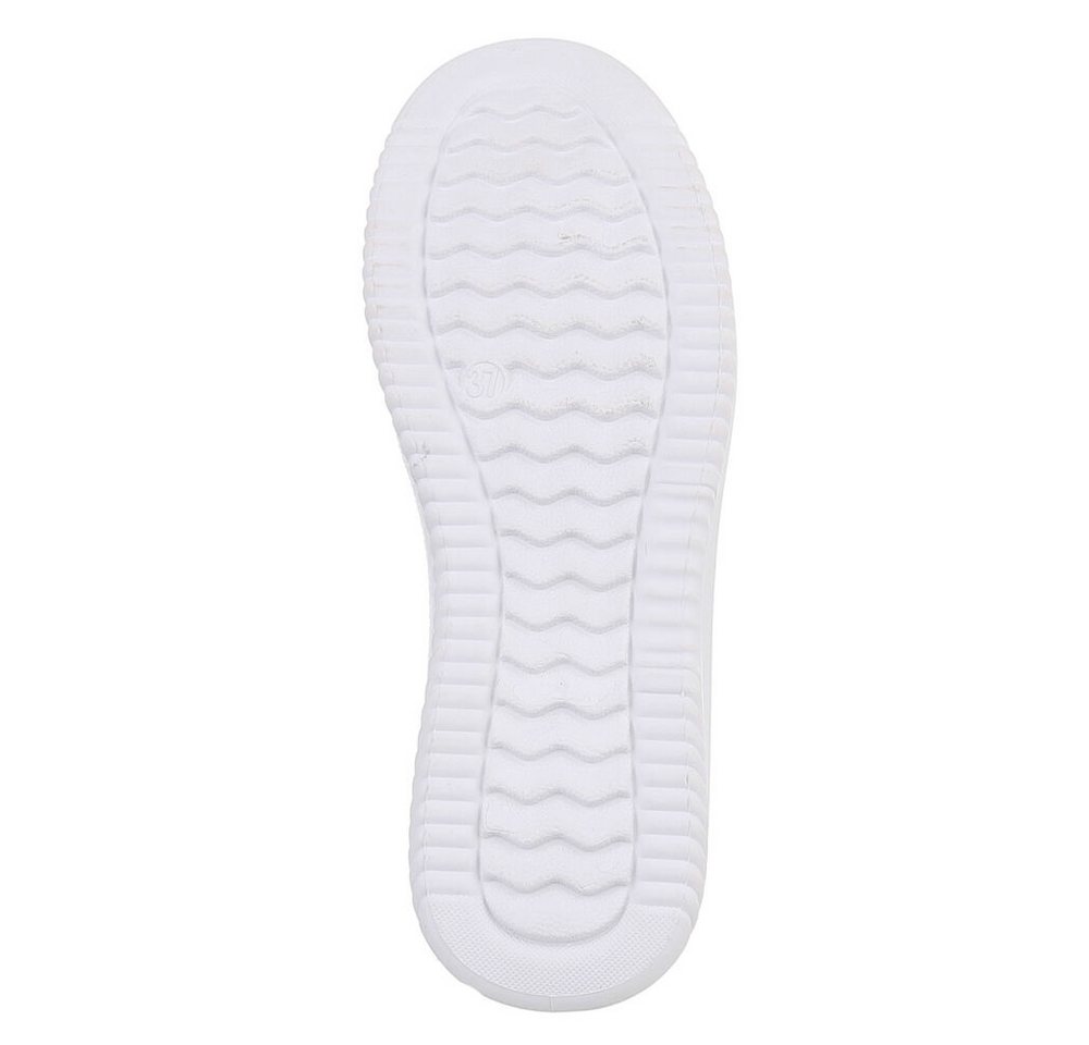 Ital-Design Leichter Freizeitschuh mit atmungsaktivem Obermaterial Slipper (91512042) Keilabsatz/Wedge Mokassins in Weiß – Bild 3 von 5