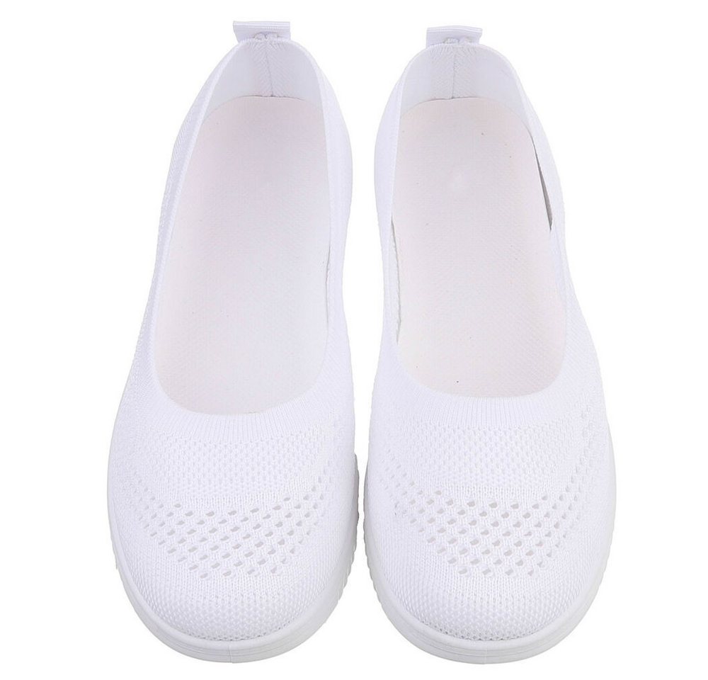 Ital-Design Leichter Freizeitschuh mit atmungsaktivem Obermaterial Slipper (91512042) Keilabsatz/Wedge Mokassins in Weiß – Bild 4 von 5