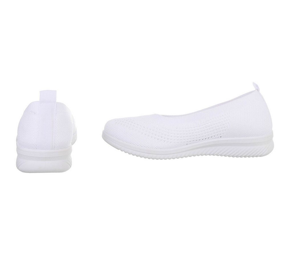 Ital-Design Leichter Freizeitschuh mit atmungsaktivem Obermaterial Slipper (91512042) Keilabsatz/Wedge Mokassins in Weiß – Bild 5 von 5