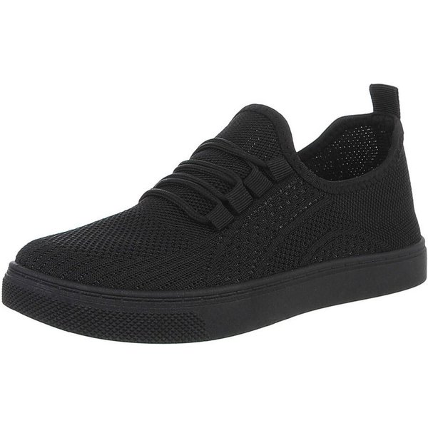 Ital-Design Stylischer Freizeitschuh aus Mesh in Schwarz Sneaker (88843540) Flach Sneakers Low in Schwarz