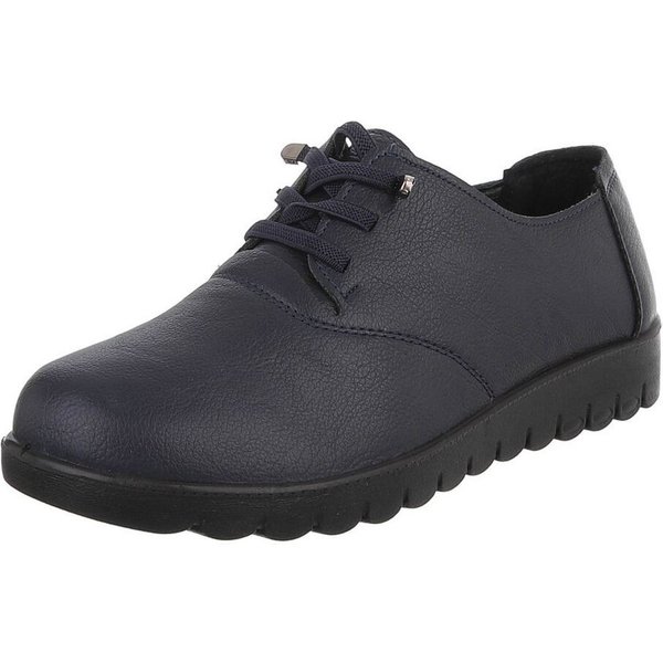 Ital-Design Vielseitiger Freizeitschuh mit hohem Tragekomfort für Damen Schnürschuh (91554605) Flach Schnürer in Dunkelblau
