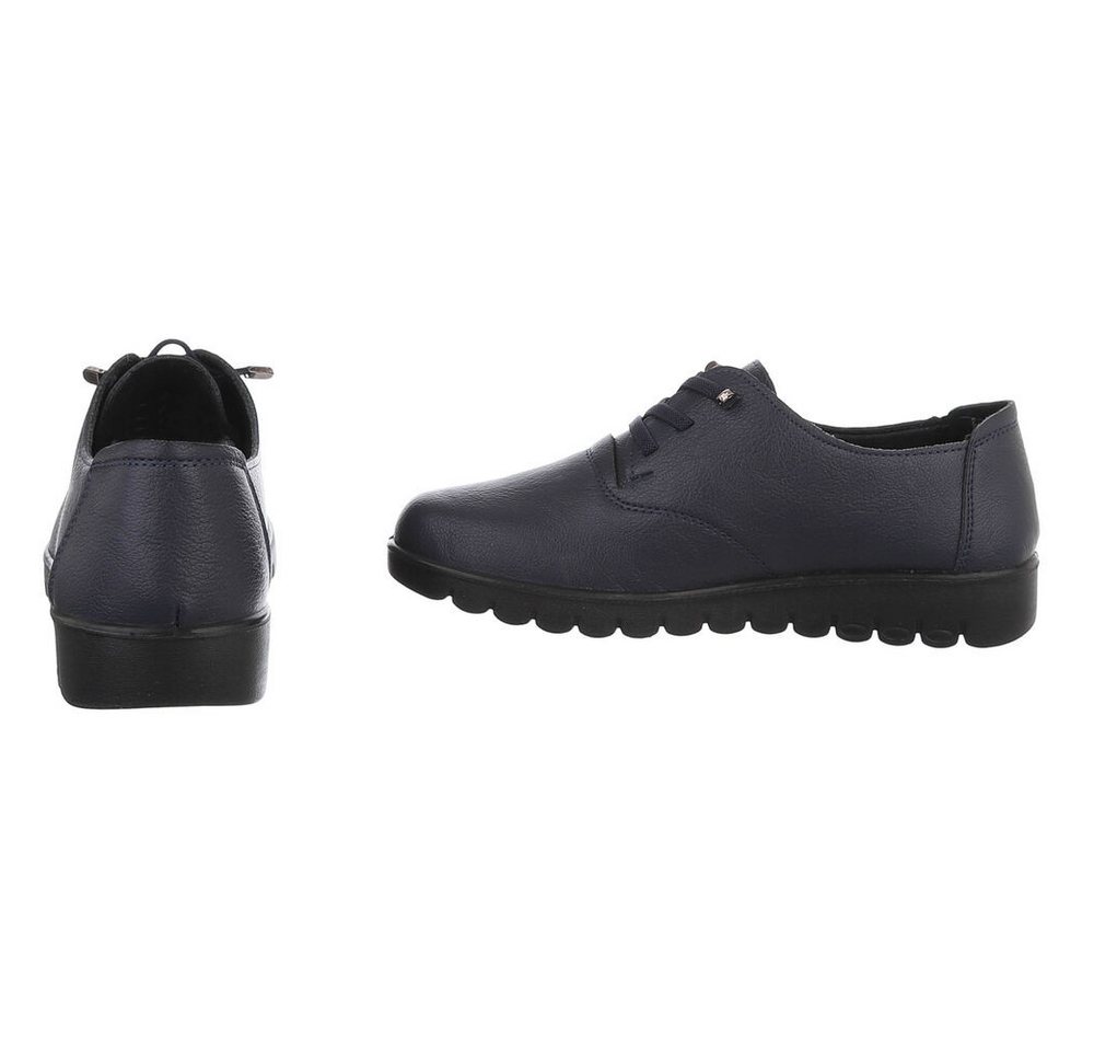Ital-Design Vielseitiger Freizeitschuh mit hohem Tragekomfort für Damen Schnürschuh (91554605) Flach Schnürer in Dunkelblau – Bild 5 von 5
