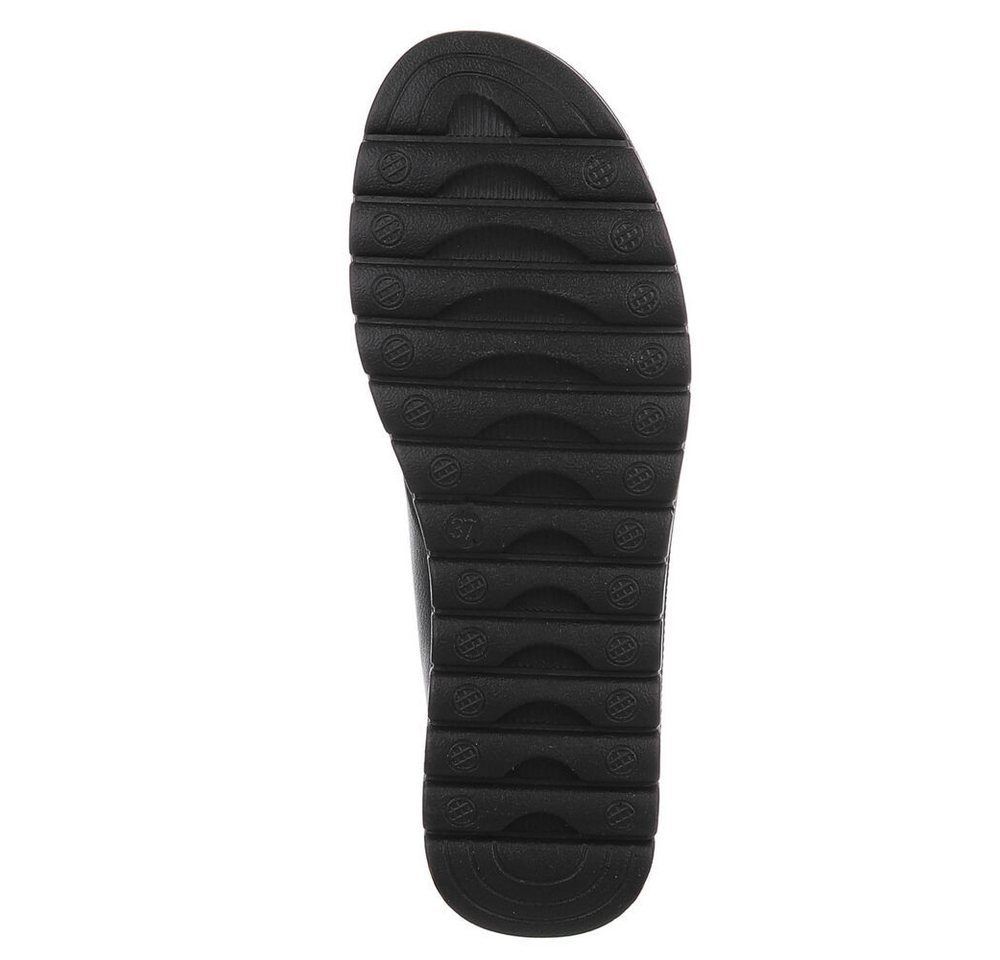 Ital-Design Vielseitiger Freizeitschuh mit hohem Tragekomfort für Damen Schnürschuh (91554609) Flach Schnürer in Schwarz – Bild 3 von 5