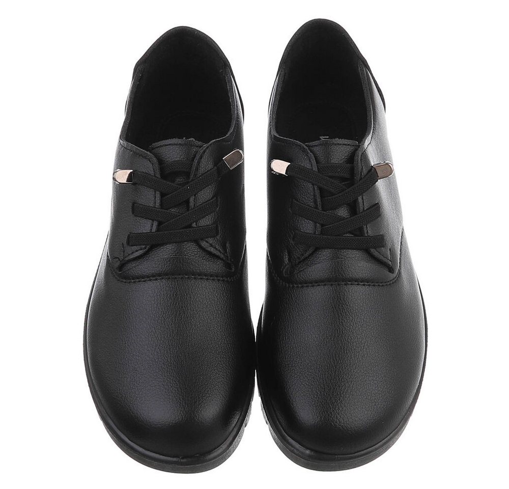 Ital-Design Vielseitiger Freizeitschuh mit hohem Tragekomfort für Damen Schnürschuh (91554609) Flach Schnürer in Schwarz – Bild 4 von 5