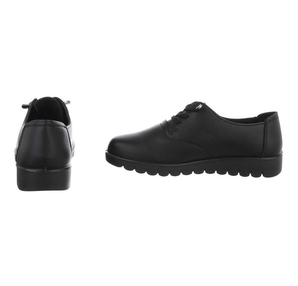 Ital-Design Vielseitiger Freizeitschuh mit hohem Tragekomfort für Damen Schnürschuh (91554609) Flach Schnürer in Schwarz – Bild 5 von 5