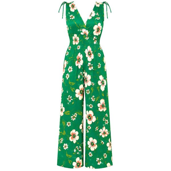 ITALY VIBES Jumpsuit - floraler Viskose Overall mit Trägerbindung für Damen