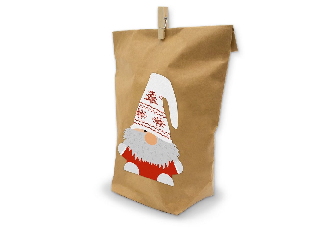 itenga Geschenkpapier Geschenktüten Set Wichtelbande Weihnachten Klammern + Sticker – Bild 2 von 4