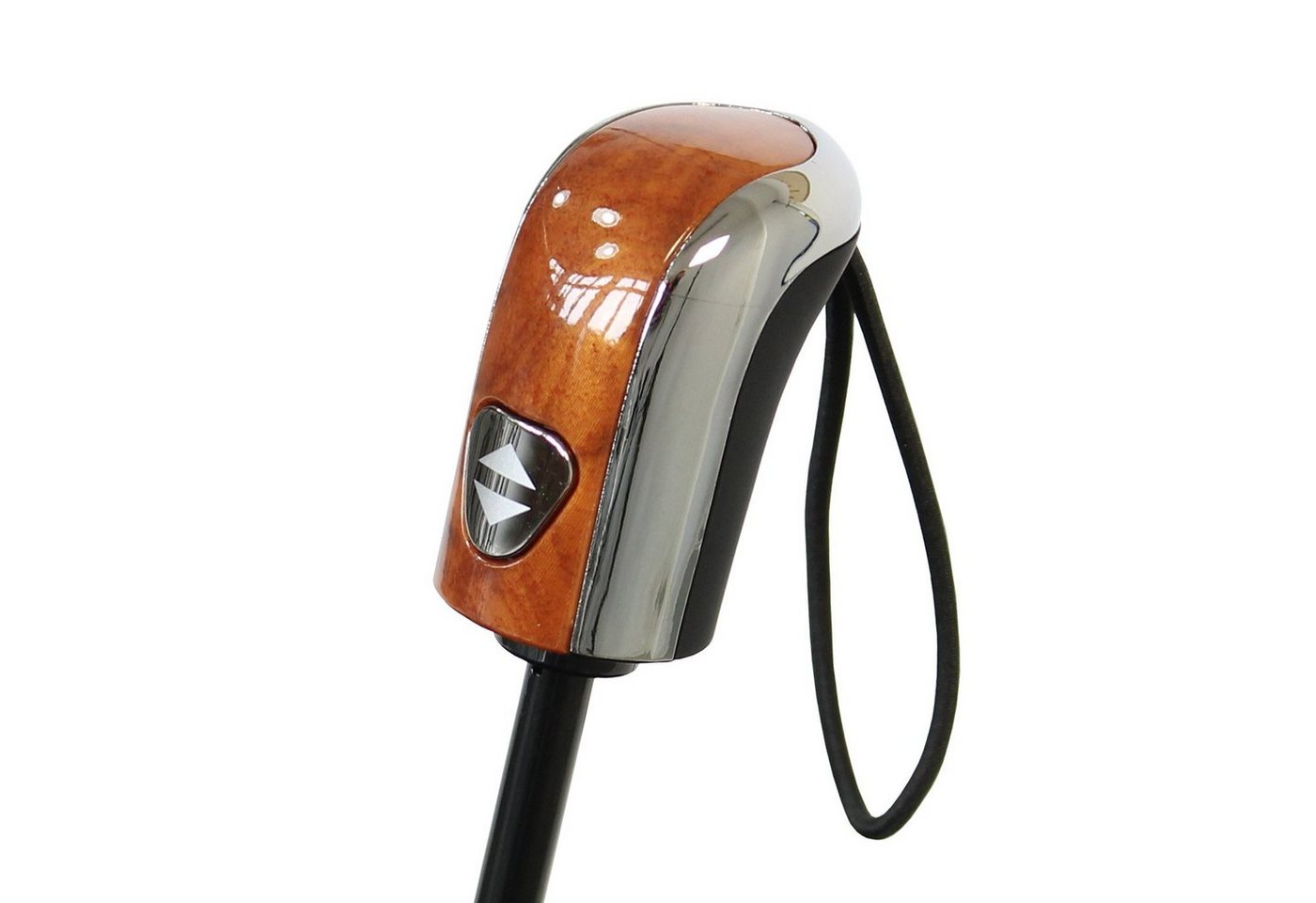 iX-brella Taschenregenschirm First Class - mit Auf-Zu-Automatik, Griff in Holz-Chrom-Optik – Bild 5 von 5