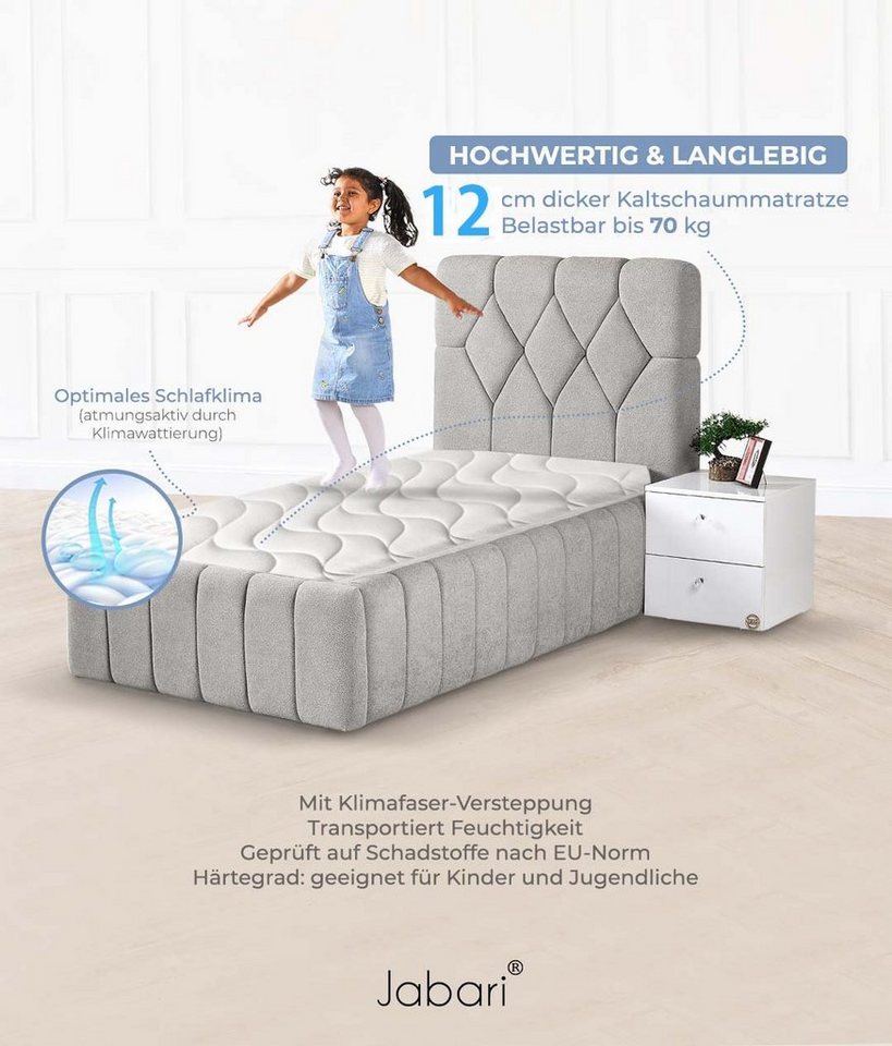 Kindermatratze SUSU, Jabari, 12 cm hoch, (Babymatratze 60x120 cm für Babybett oder Wiege I Kindermatratze 60x120 Jugendmatratze mit Hochwertige Qualität Bezug), – Bild 3 von 5