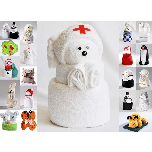 JACK Handtuch Set Frottier Geschenk Set viele Modelle Handarbeit Origami Gästetuch, (1-St), Handtuch, Waschhandschuh, gefaltete Tiere, tolle Geschenkidee