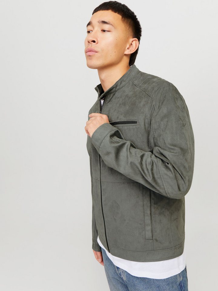 Jack & Jones Bikerjacke JJEDYLAN mit wasserabweisender Funktion unifarben, modisch, regular fit, Polyester – Bild 2 von 5
