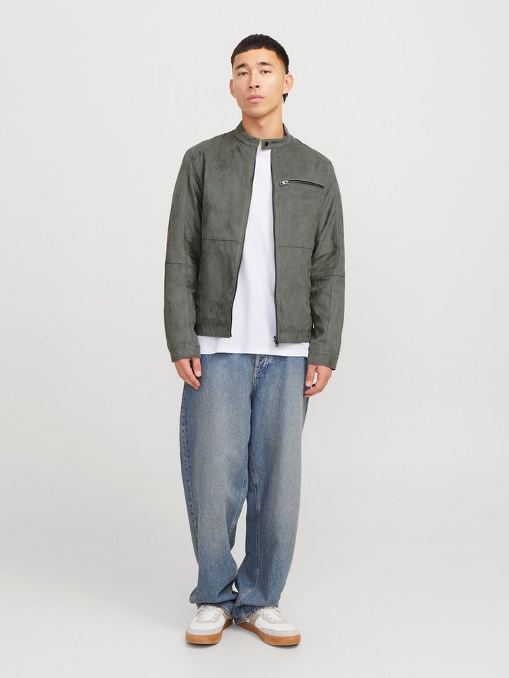Jack & Jones Bikerjacke JJEDYLAN mit wasserabweisender Funktion unifarben, modisch, regular fit, Polyester – Bild 5 von 5