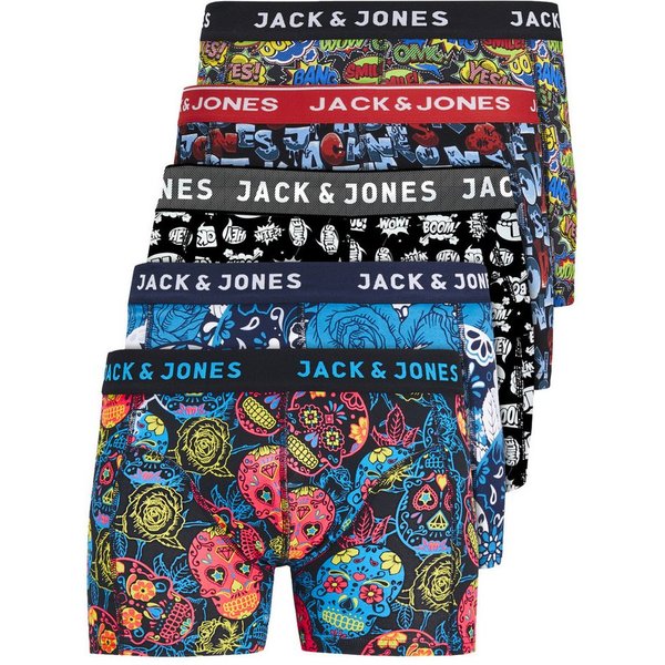 Jack & Jones Boxershorts Jacvel (5-St., 5er Pack) gute Passform durch elastische Baumwollqualität