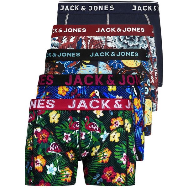 Jack & Jones Boxershorts Jacvel (5-St., 5er Pack) gute Passform durch elastische Baumwollqualität