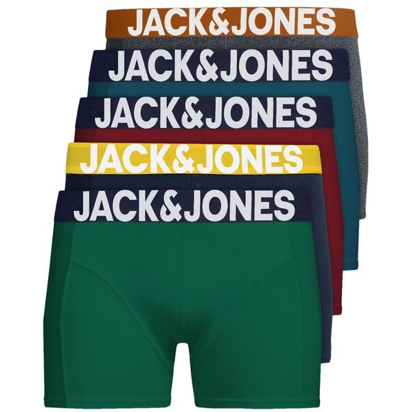 Jack & Jones Boxershorts Solid (5-St., 5er Pack) gute Passform durch elastische Baumwollqualität