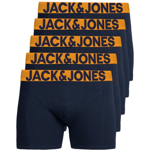Jack & Jones Boxershorts Solid (5-St., 5er Pack) gute Passform durch elastische Baumwollqualität