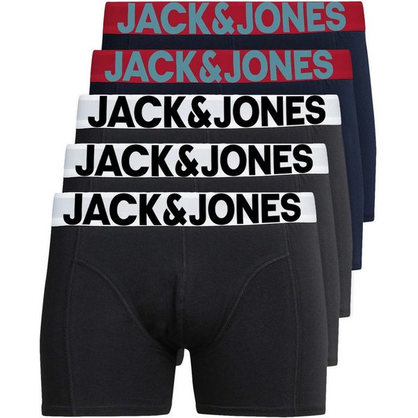 Jack & Jones Boxershorts Solid (5-St., 5er Pack) gute Passform durch elastische Baumwollqualität