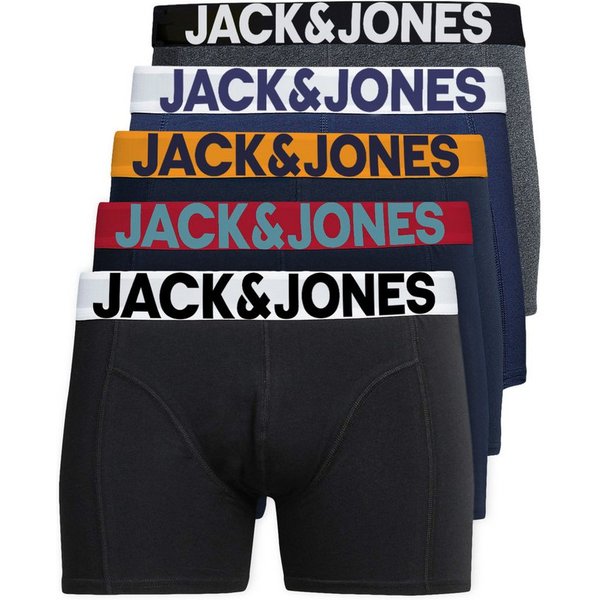 Jack & Jones Boxershorts Solid (5-St., 5er Pack) gute Passform durch elastische Baumwollqualität