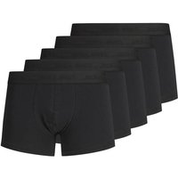 JACK AND JONES JACK&JONES Herren Boxer Shorts, 5er Pack - JACTONE IN TONE TRUNKS, Baumwoll-Stretch, Größe S in Schwarz