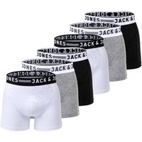 JACK AND JONES JACK&JONES Herren Boxer Shorts, 6er Pack - SENSE TRUNKS, Baumwoll-Stretch, Größe S in Schwarz