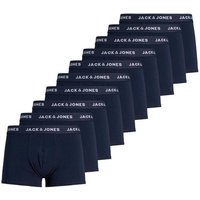 JACK AND JONES JACK&JONES Herren Boxer Shorts, 10er Pack - JACSOLID, Trunks, Baumwoll-Stretch, Logo einfarbig, Größe S in Blau