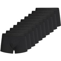 JACK AND JONES JACK&JONES Herren Boxer Shorts, 10er Pack - JACTONE IN TONE TRUNKS, Baumwoll-Stretch, Größe M in Schwarz
