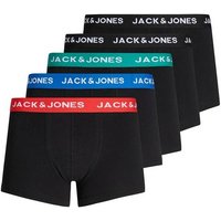 JACK AND JONES JACK&JONES Herren Boxer Shorts, 5er Pack - JACHUEY TRUNKS, Baumwoll-Stretch, Größe 2XL in Rot