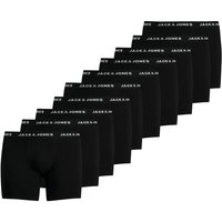 JACK AND JONES JACK&JONES Herren Boxer Shorts, 10er Pack - JACHUEY TRUNKS PLUS, Baumwoll-Stretch, Größe 3XL in Schwarz