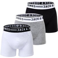 JACK AND JONES JACK&JONES Herren Boxer Shorts, 3er Pack - SENSE TRUNKS, Baumwoll-Stretch, Größe XL in Schwarz