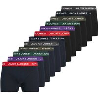 JACK AND JONES JACK&JONES Herren Boxershorts, 12er Pack - JACKYLE SOLID TRUNKS, Baumwoll-Stretch, Größe 2XL in Bunt