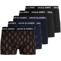 JACK AND JONES JACK&JONES Herren Boxershorts, 5er Pack - JACDALE SMILEY Trunks, Baumwoll-Stretch, Smileys, Größe XL in Schwarz