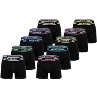 JACK AND JONES JACK&JONES Herren Boxershorts, 10er Pack - JACLIMES SOLID TRUNKS 10 PACK, Baumwoll-Stretch, Logo, Größe S in Schwarz