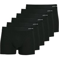 JACK AND JONES JACK&JONES Herren Boxershorts, 6er Pack - JACBASIC BAMBOO TRUNKS, Viskose-Baumwoll-Mix, Größe L in Schwarz