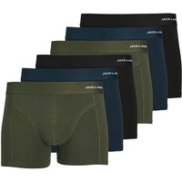 JACK AND JONES JACK&JONES Herren Boxershorts, 6er Pack - JACBASIC BAMBOO TRUNKS, Viskose-Baumwoll-Mix, Größe S in Schwarz