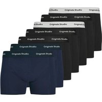 JACK AND JONES JACK&JONES Herren Boxershorts, 7er Pack - JACVESTERBRO SOLID TRUNKS 7 PACK, Baumwoll-Stretch, Größe L in Schwarz