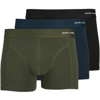 JACK AND JONES JACK&JONES Herren Boxershorts, 3er Pack - JACBASIC BAMBOO TRUNKS, Viskose-Baumwoll-Mix, Größe XL in Schwarz