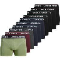 JACK AND JONES JACK&JONES Herren Boxershorts, 10er Pack - JACTIMOTHY SOLID TRUNKS 10 PACK, Trunks, Baumwoll-Stretch, Größe S in Schwarz