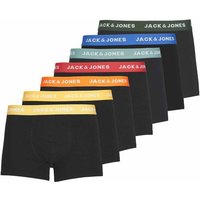 JACK AND JONES JACK&JONES Herren Boxershorts, 7er Pack - JACVITO SOLID, Trunks, Baumwoll-Stretch, Logo, Größe 2XL in Schwarz